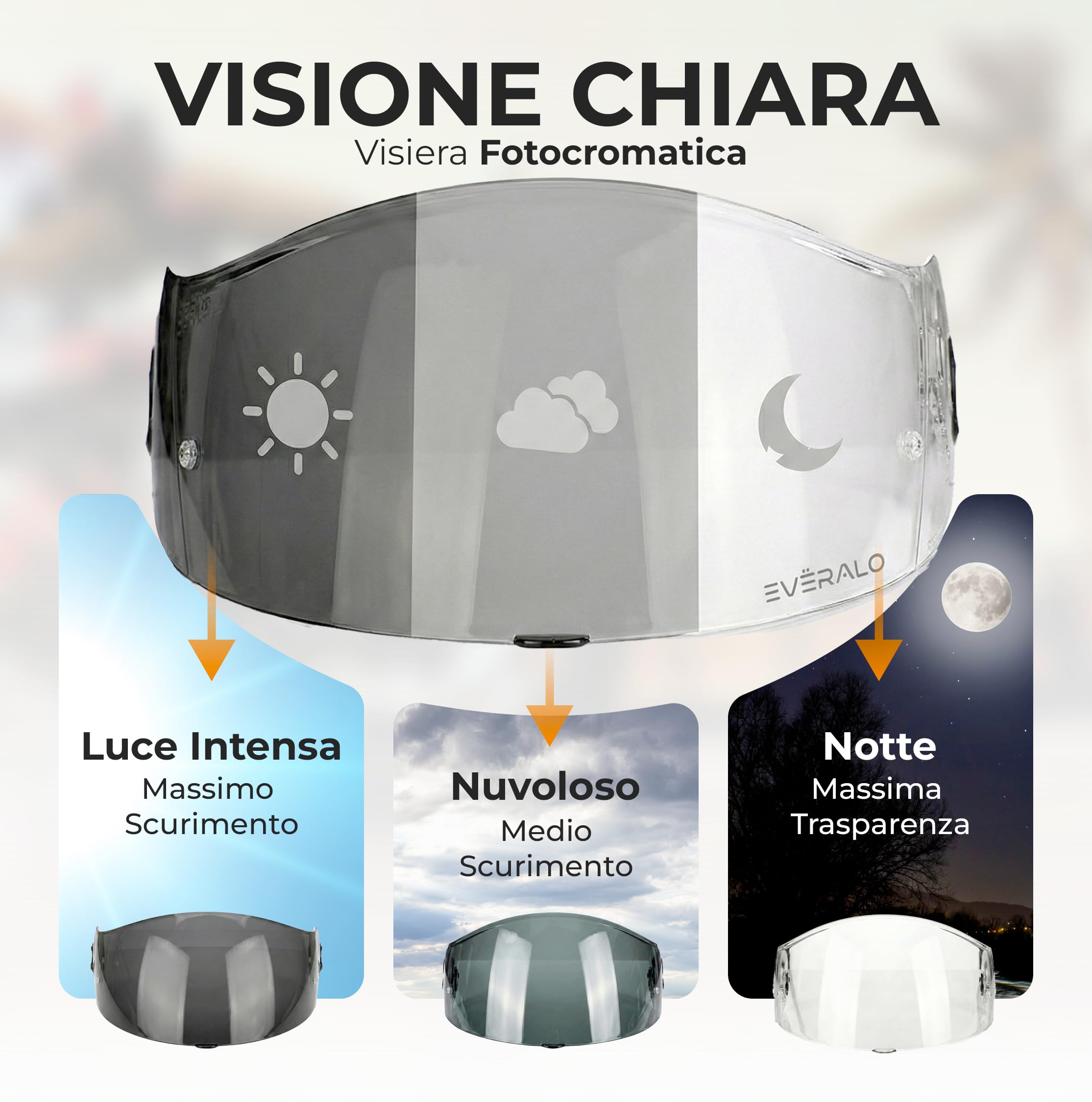 Visiera Compatibile con Xlite X803 - X802 - X802r - X802rr - X702 - X661 - X603 - Xsf 02 (Fotocromatico)