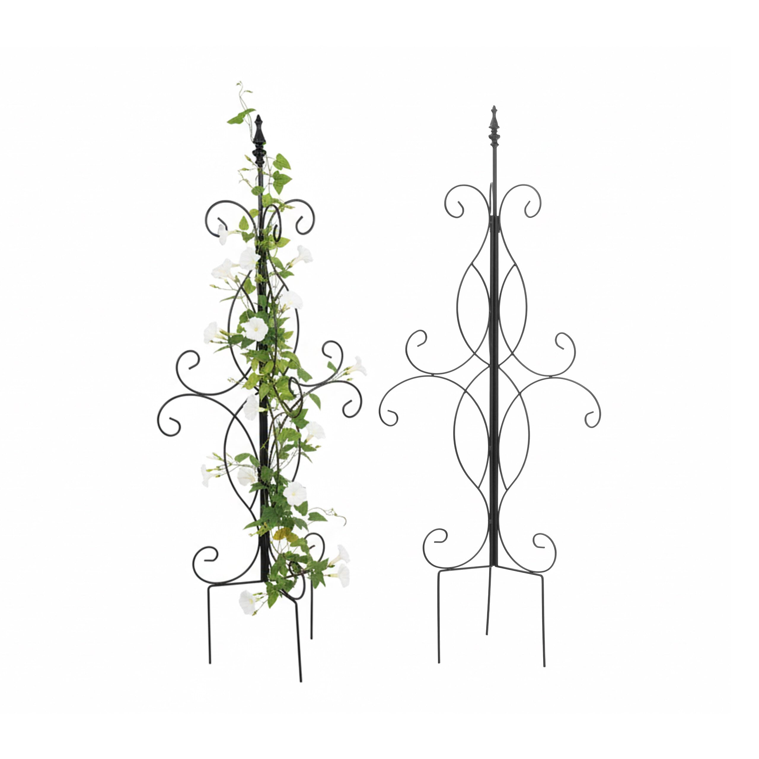 Treillis pour plantes grimpantes pour tuteurer sans fixer au mur lot de 2 supports noirs
