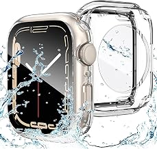 for Apple Watch Case, 360-Degree Full Waterproof Band, For Swimming and Sports, Integrated Glass Film, Apple Watch Cover, 360 Full Body Waterproof, Compatible with Apple Watch Series 9/8/7 45mm