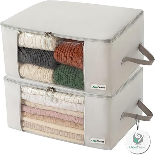 Bolsas de almacenamiento de ropa Organizador de ropa bolsas de tela plegables para suéteres, ropa, prendas, ropa de cama, edredón, sábanas,