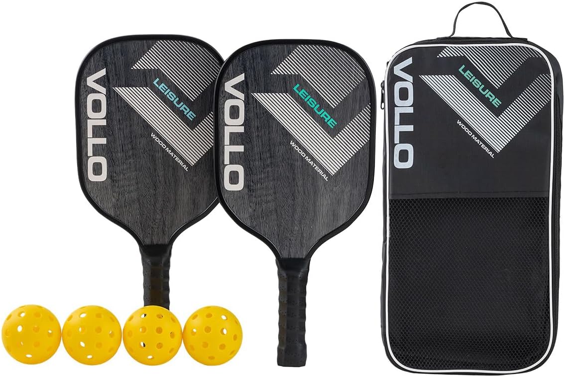Kit Pickleball Lazer 2 Raquetes 4 Bolas e Bolsa Vollo