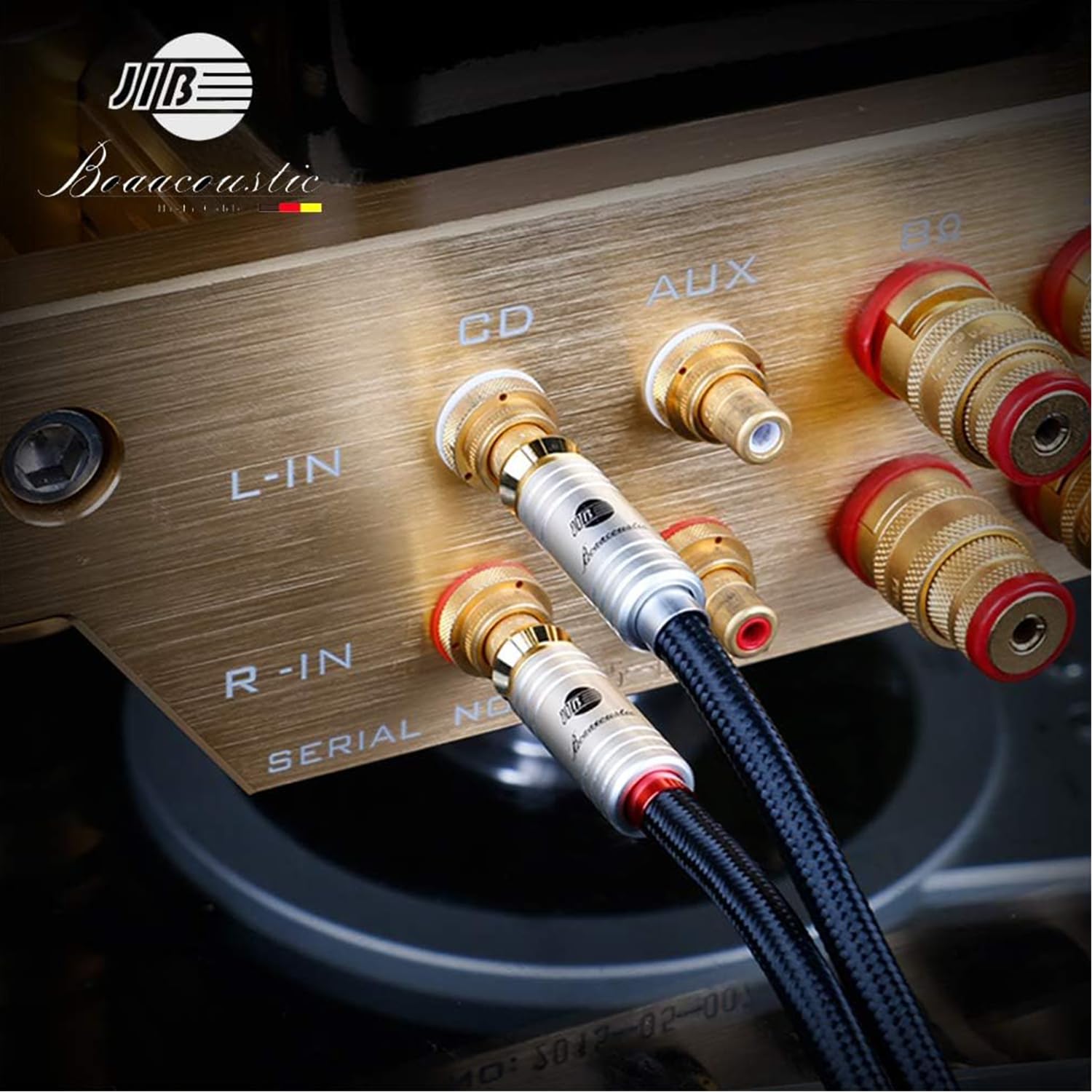 BOAACOUSTIC Cable de audio RCA Cable Cinch 2x RCA macho a macho Audiophile compatible para CD, amplificador, decodificador, 1m