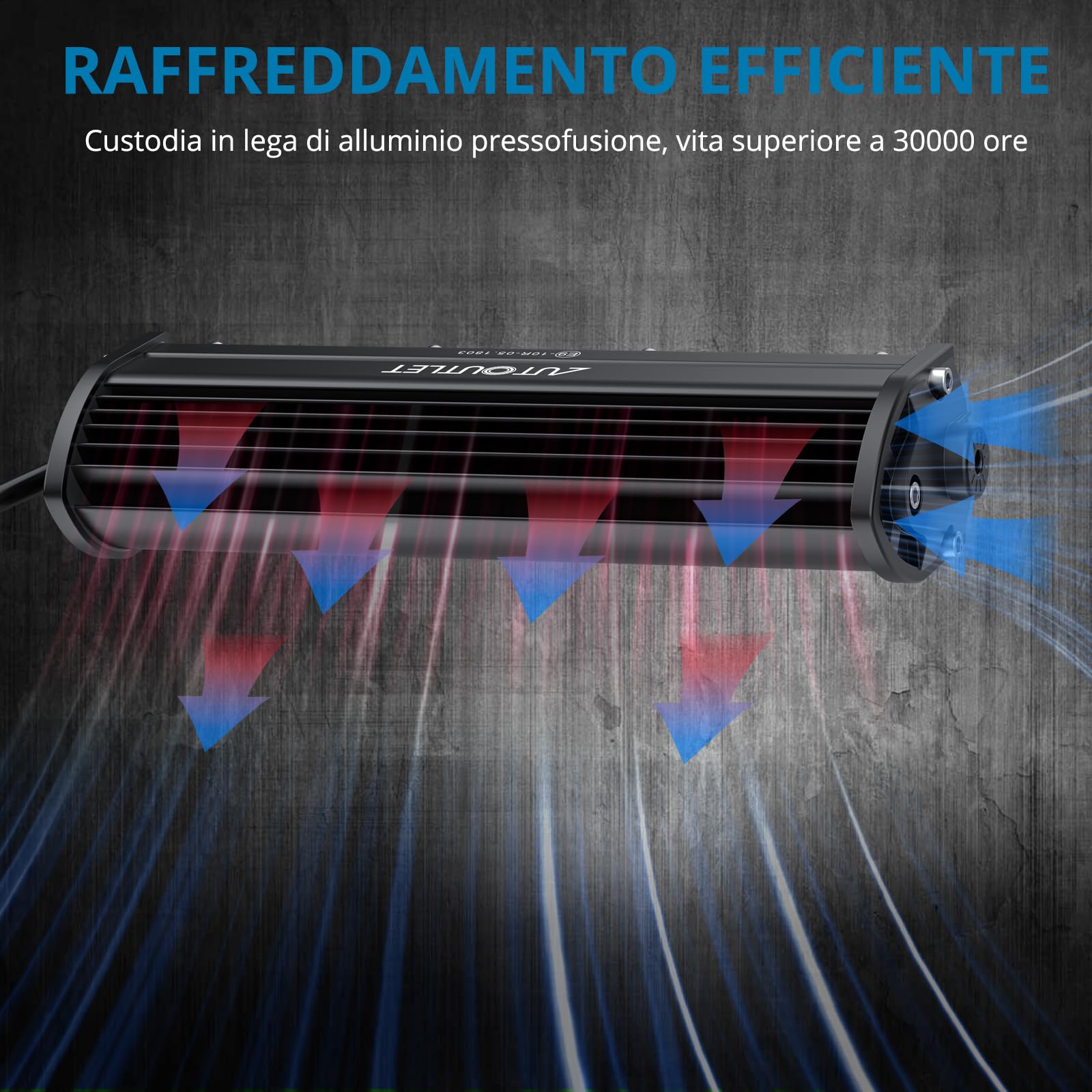 AUTOUTLET 4 Pezzi 60W 18 CM 4800LM Barra LED Fuoristrada,Impermeabile IP67,Spot Faretto,Faretti LED per Auto,Trattore,Camion,Barca,12 V/24 V