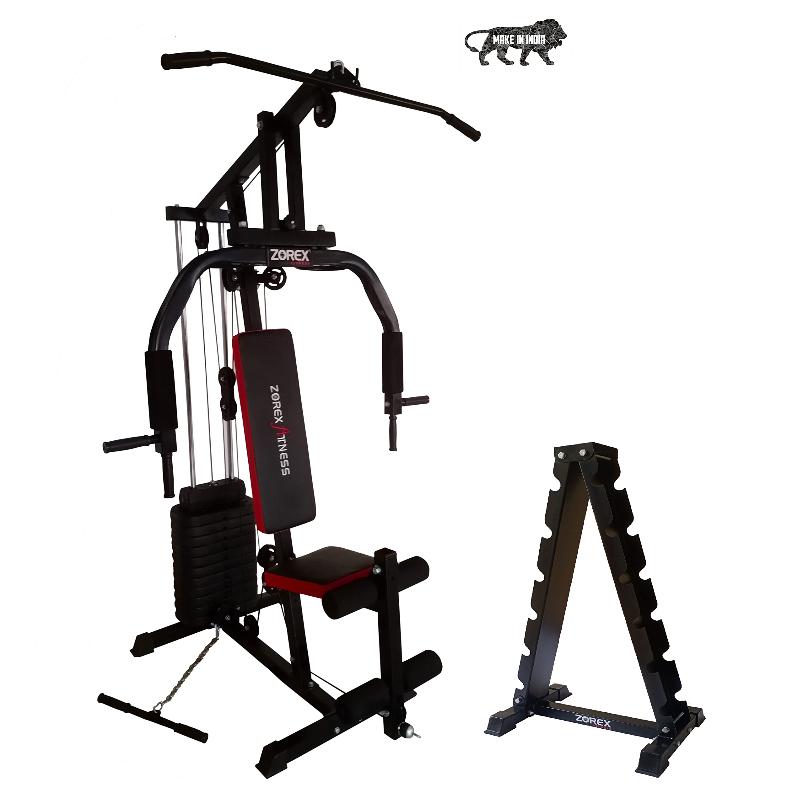 Zorex HGZ-1002 Home Gym Machine All in one equipments for Men Multiple Exercise at Home Bonus with 6 Tier Dumbbell Rack Stand (Without Dumbbells) (B0BD7YXF4D) Amazon Price History, Amazon Price Tracker