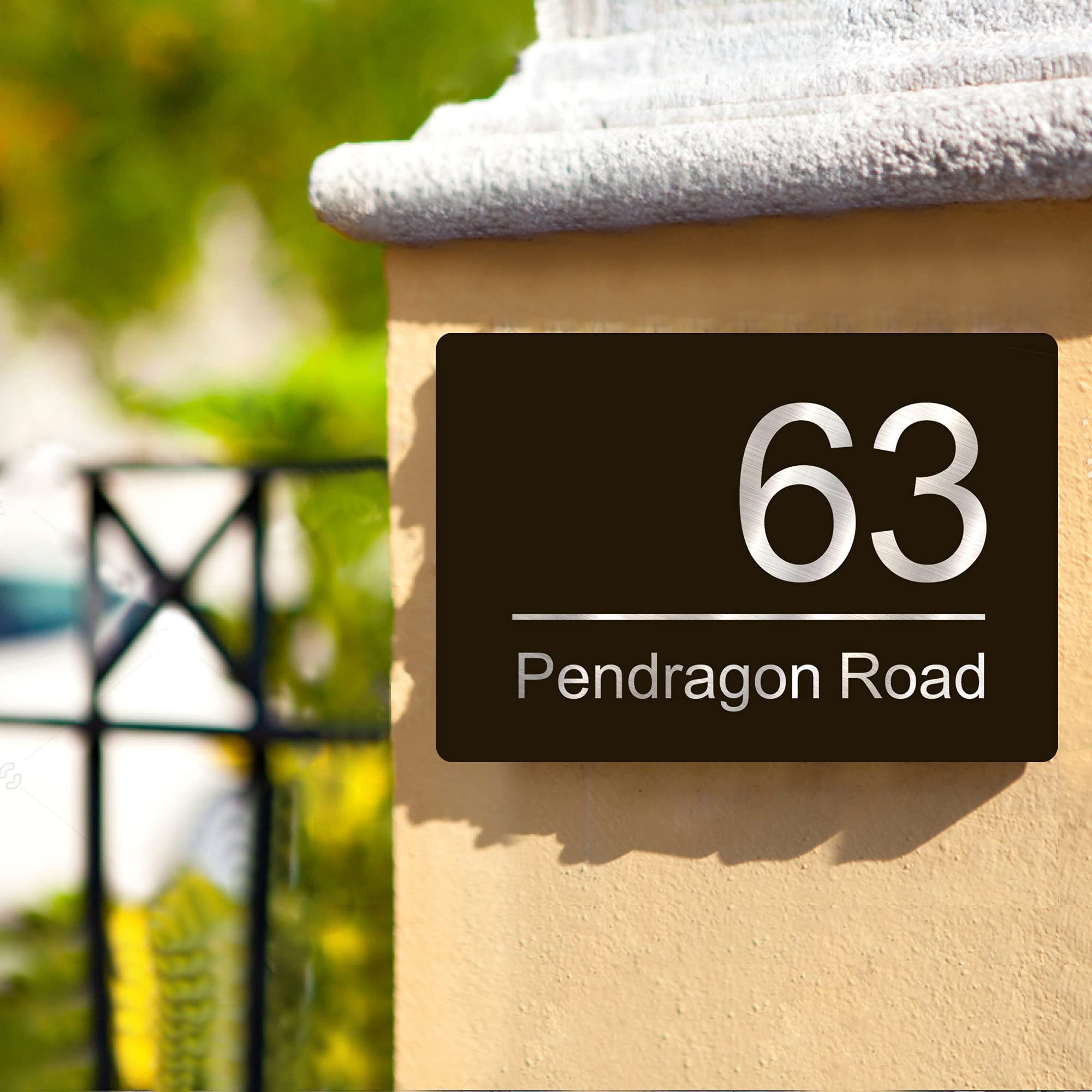 House Name Plaques Personalised Signs for Outside Black Aluminium Door