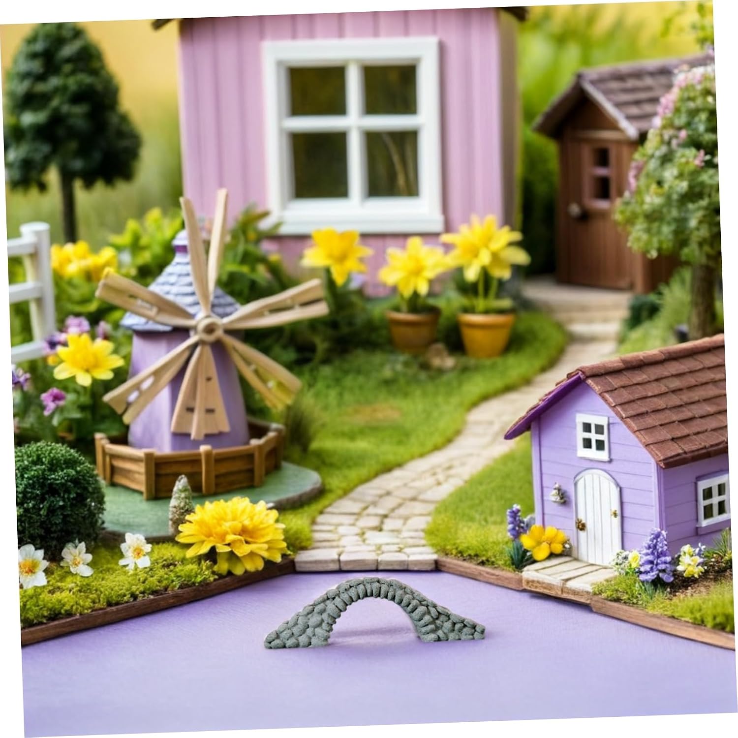 Toyvian Miniature Bridge Model Decor Small Resin Bridge for Garden Courtyard and Indoor Landscape and Realistic Design for Unique Landscaping Projects