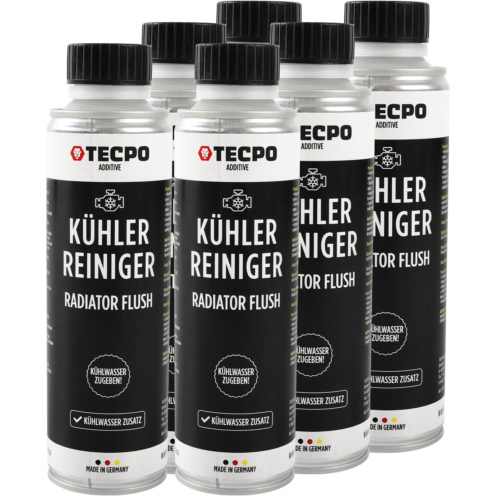 TECPO 6X Kühlerreiniger, 300ml Kühladditiv Kühlsystem Reiniger Radiator Flush