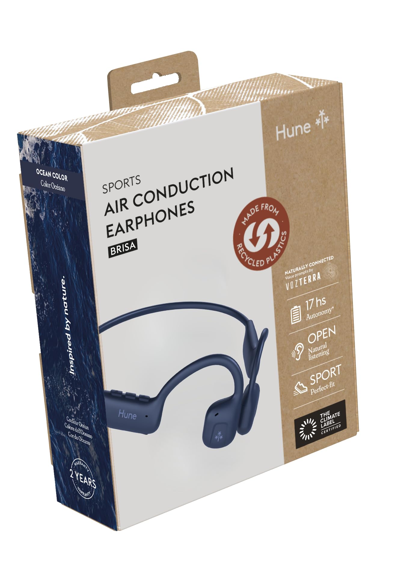 HUNE Brisa Ace Headphones Air Driving, Bluetooth 5.3, Open Ear, IPX4, 17h Autonomy, Quick Charge, Recycled Plastic — view 6