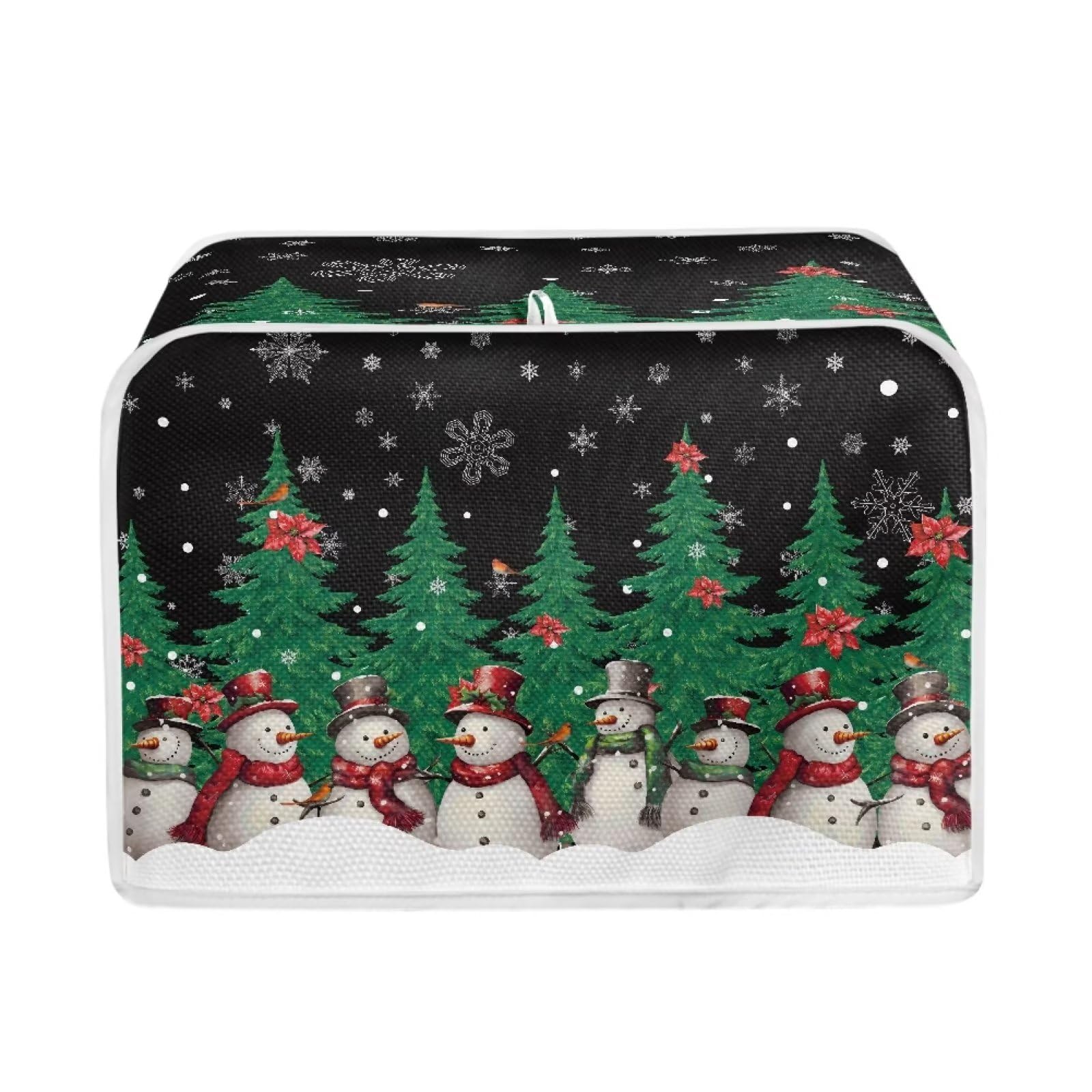 Snowmans Tree Christmas Toaster Cover Bread Maker Oven Dustproof Waterproof Microwave Oven Christmas Decor Compatible with Most 2-Slice Toasters