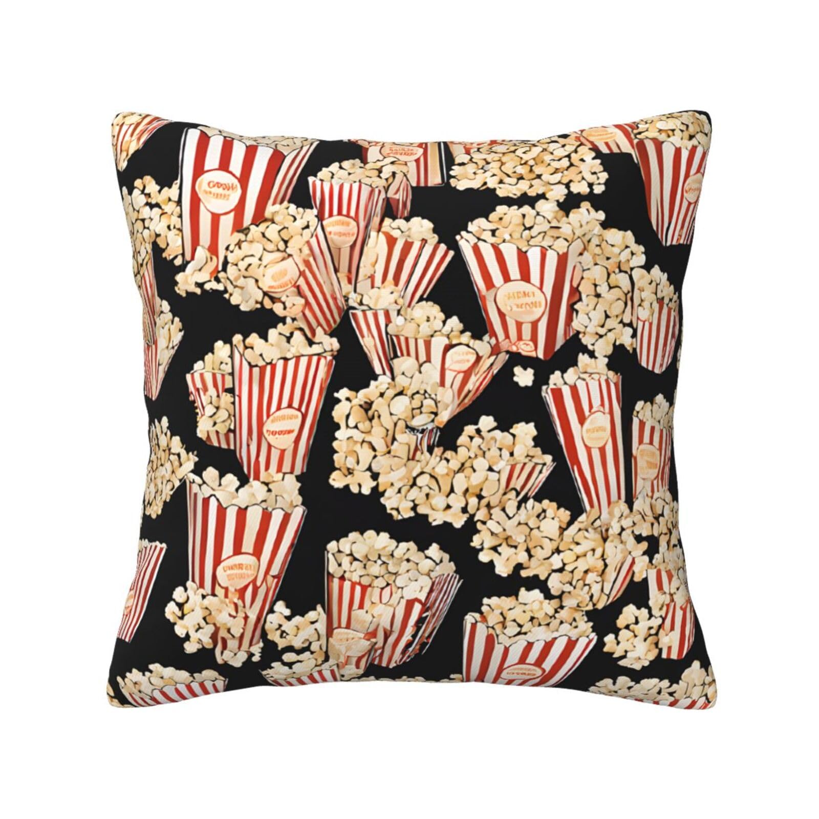 LHFIOHIRG (Popcorn Print) Decorative Throw Pillow Covers Double-Sided Printed Cushion Covers for Sofa, Couch, Bed, and Home Decor 50 x 50cm