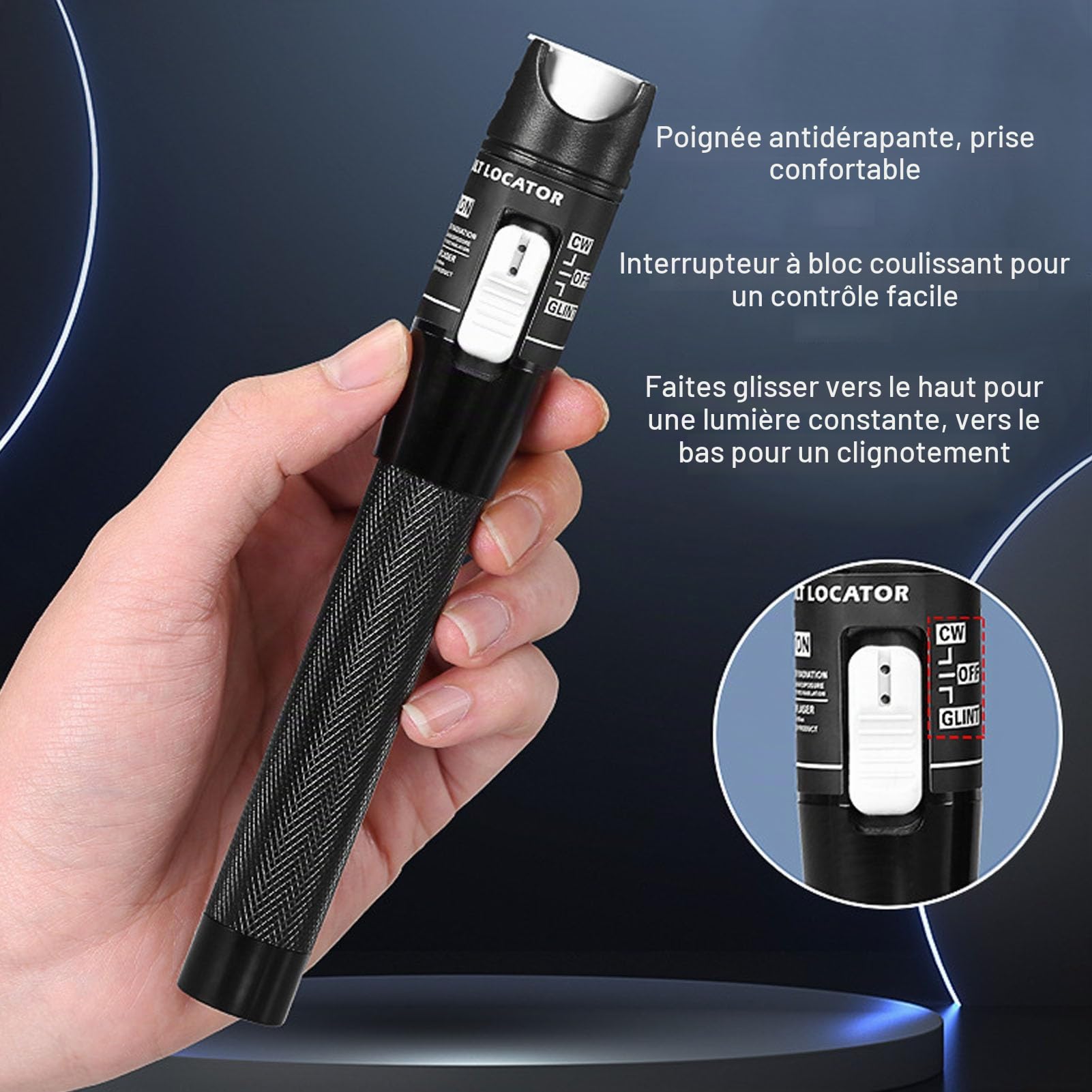 Kit de Localisation Visuelle des Défauts, Stylo de Test de Fibre Optique 80 Km avec Connecteur de Fibre Universel de 2,5 Mm, Testeur de Fibre Portable sans pour