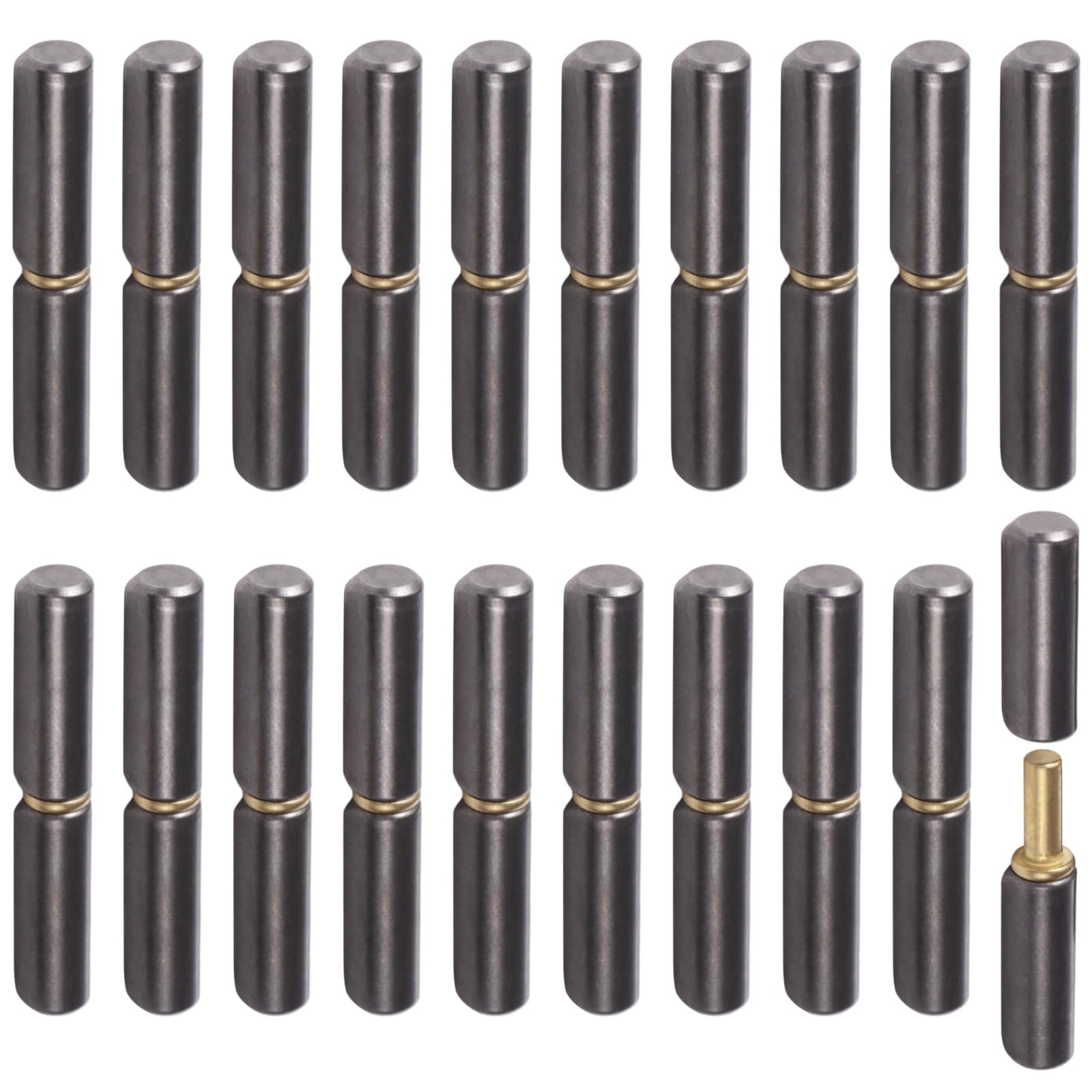 20 bisagras de puerta soldadas, bisagras de barril soldables de 3-1/8 x 1/2 pulgadas, bisagras de puerta de metal resistente, bisagra de puerta desmontable para puertas batientes, ventanas, rampas de