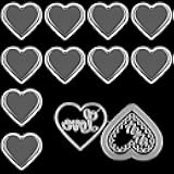 10PCS Heart Shape Dome Clear Punch Cover for Shake Cards & 5PCS/Sets Hearts Metal Cutting Dies for Card Making Embossing Stencil Die Cuts Plastic Clear Puffy Shaker Covers, Dimensional Shaker Domes