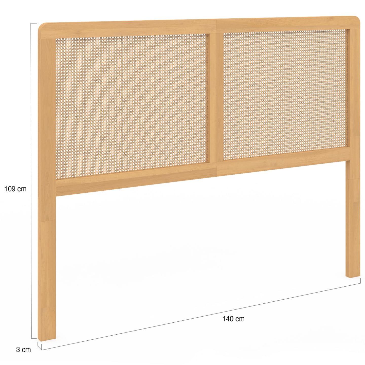 IDMarket - Tête de lit sur Pied EDHEN 140 cm cannage et Bois