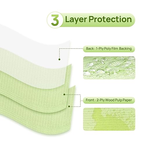 Miniatura 34 de JMU Baberos Dentales 1000, Tejido de 2 Capas Película de 1 Capa, Baberos Dentales Desechables a Granel, Baberos para Tatuajes de 13" x 18" Azules