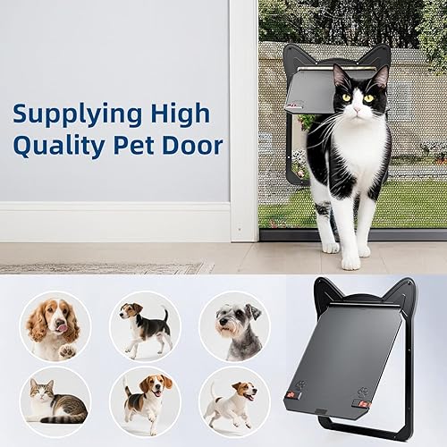 Miniatura 6 de Puerta mosquitera para mascotas para perros pequeños y gatos Solapa magnética con cerradura resistente, puerta interior de 8.59 x 6.62 pulgadas,