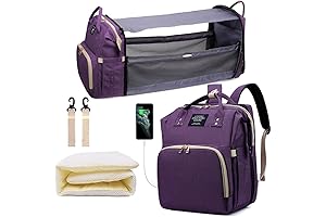 Large Purple Diaper Bag Backpack for Mom