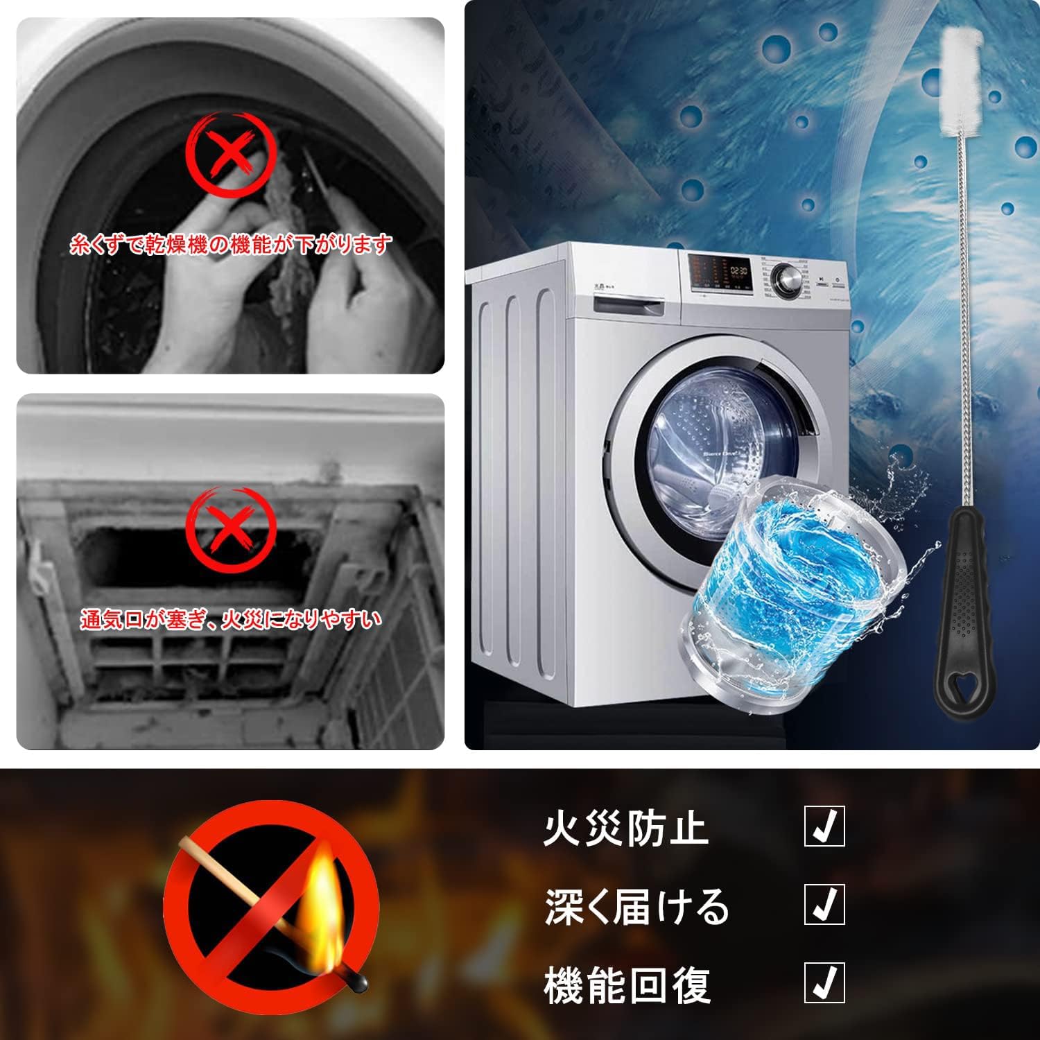 Amazon.co.jp: 洗濯機 掃除ブラシ ドラム式洗濯機 お掃除ブラシ