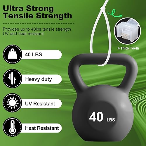 Vista 31 de Nirah Bridas pequeñas de grado industrial de 4 pulgadas, blanco transparente, paquete de 1000, multiusos, pequeñas bridas de cremallera, mini bridas