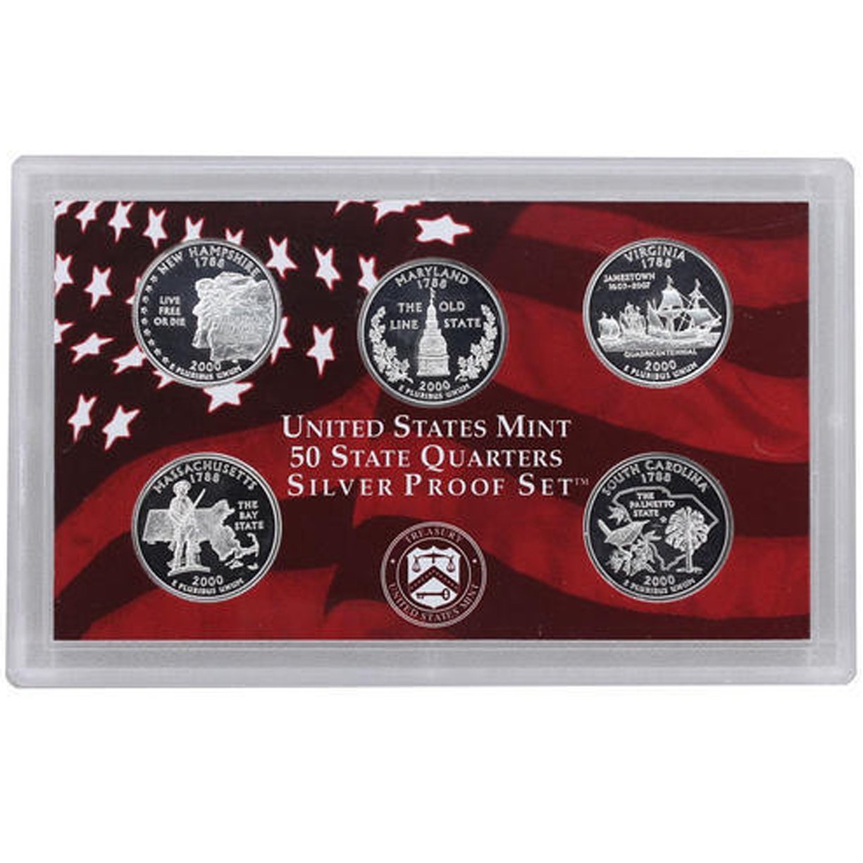 2000 S U.S. Mint Silver Proof Set - 10 Coins - OGP Superb Gem