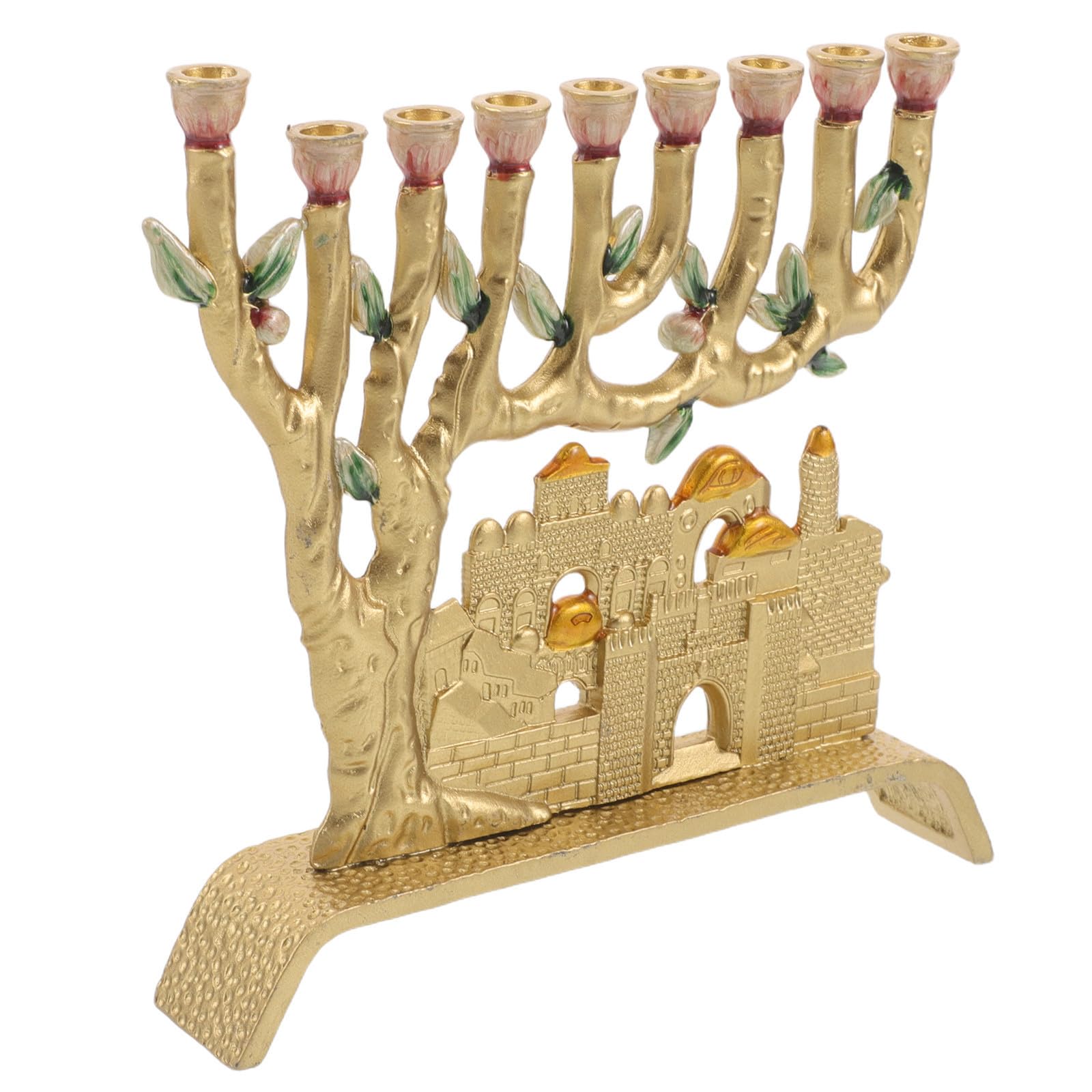 Lega di Alluminio Candelabro Oro Ebraico a Nove Bracci