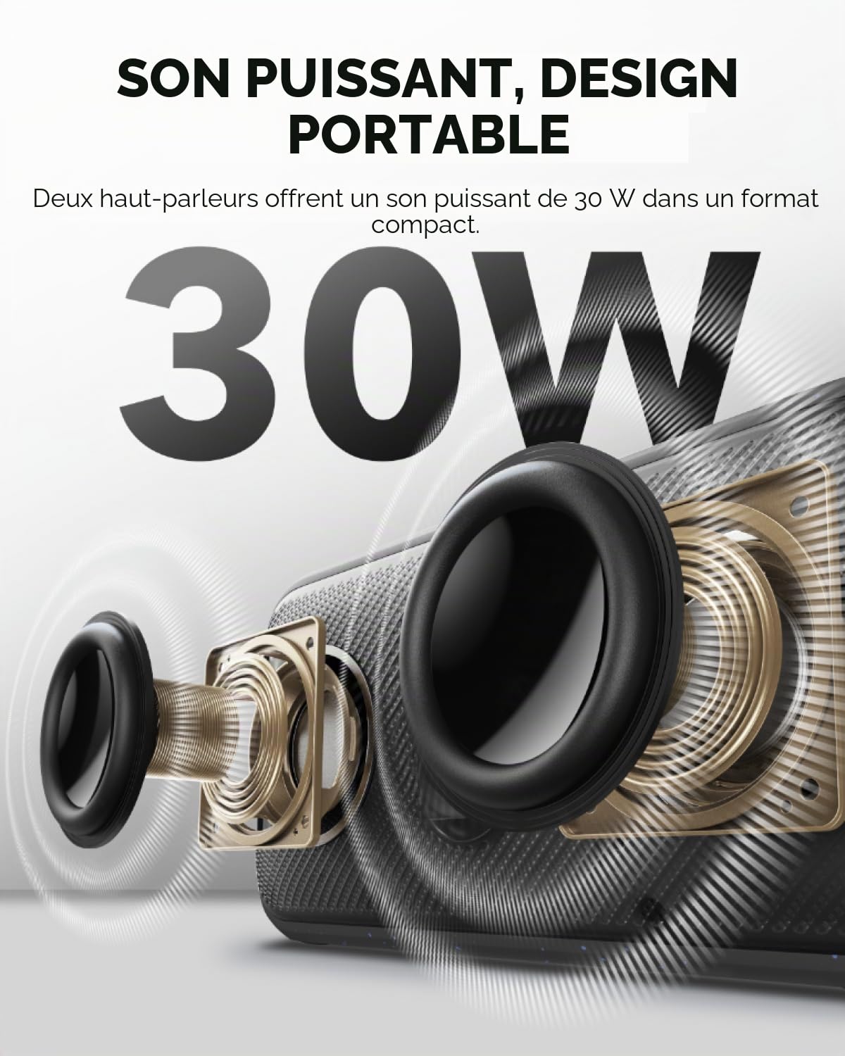 Soundcore Motion 300 Haut-parleur Bluetooth Hi-Res BassUp,enceinte SmartTune 30W sangle amovible IPX7