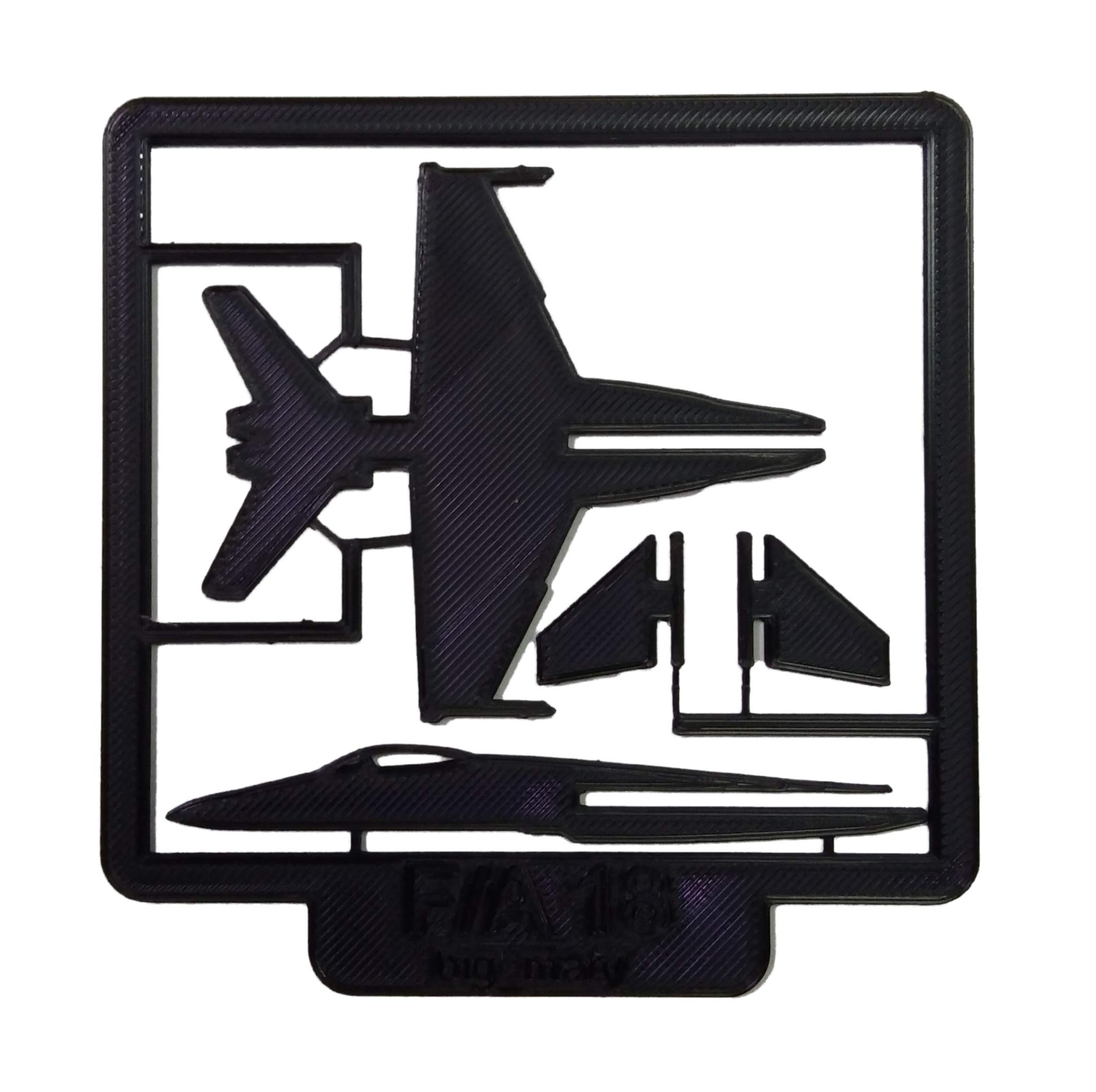 CERO 3D Printed F/A18 Fighter Aircraft kit Card for Kids (Black PLA Plastic)