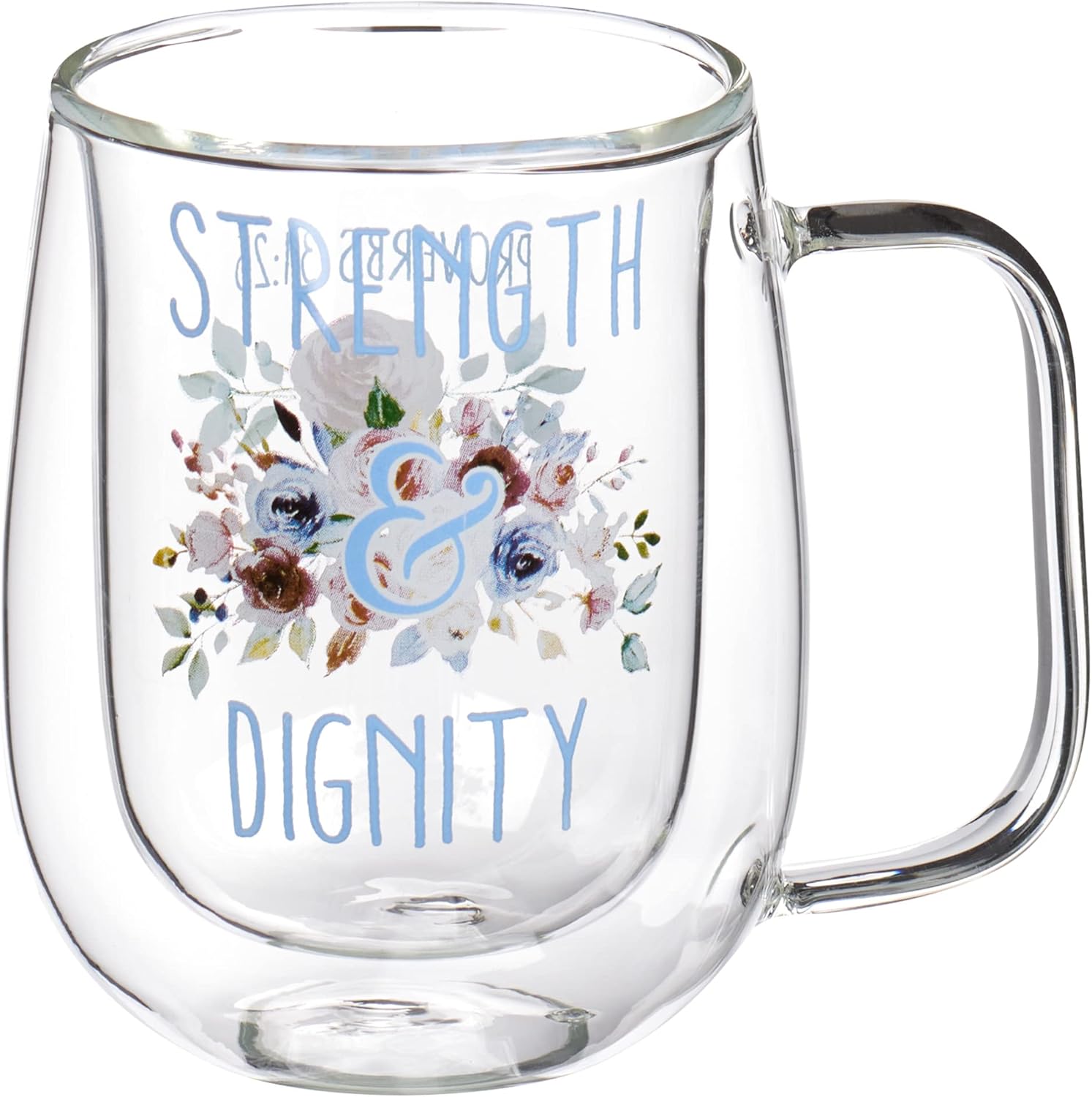 Amazon Christian Art Gifts 断熱ガラス コーヒー/ティーマグ Strength and Dignity