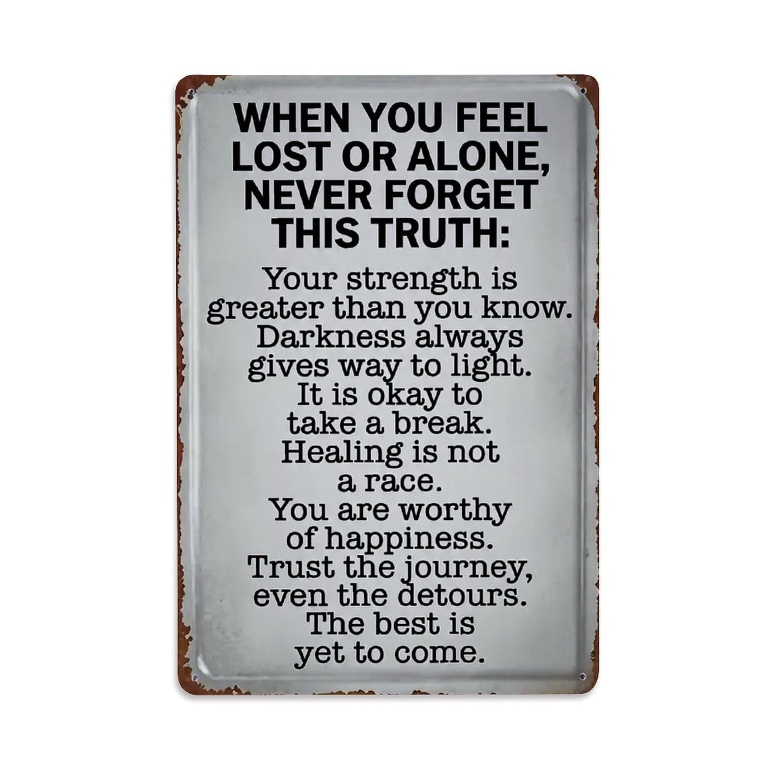 Metal Sign With Inspirational Quote Retro Metal Tin Sign, Vintage Decor Art Poster for Bar, Home, Man Cave, Kitchen, Laundry Room Gift 8x12Inch
