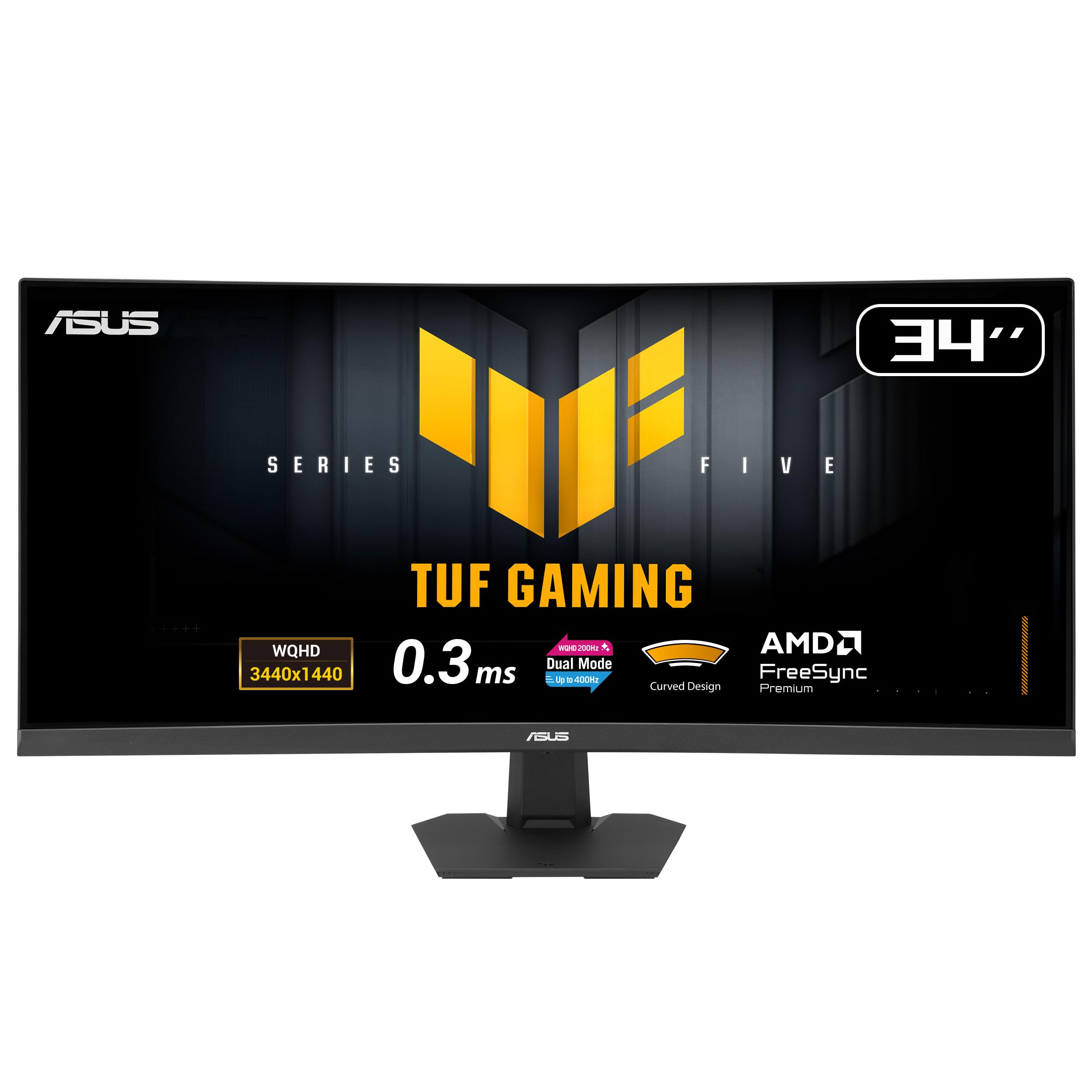 ASUS TUF GAMING VG34WQ5F, Monitor Gaming Curvo da 34" WQHD, Nero