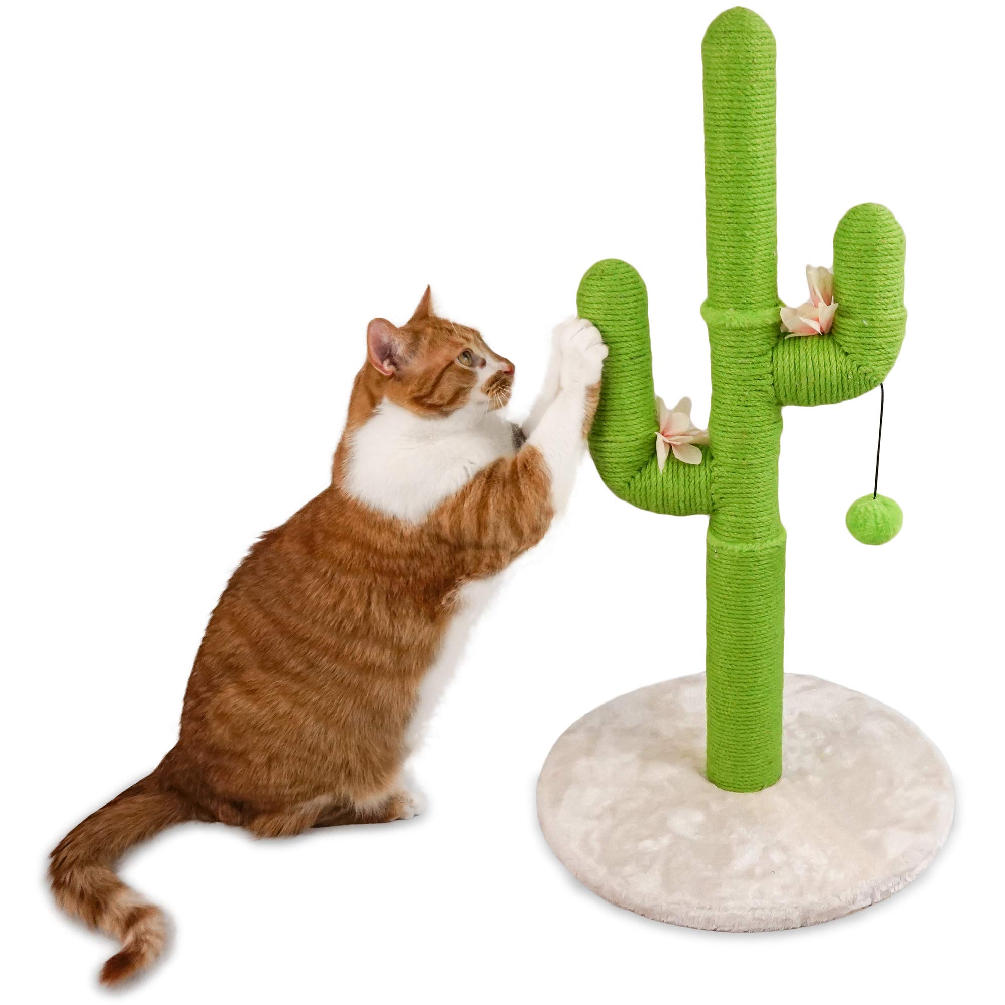 Cactus Cat Scratcher - Cat Cactus Scratching Post with Ball - Christmas Gift for Cat Lover Kid - Save Your Furniture with Durable Handmade Cactus Cat Tree