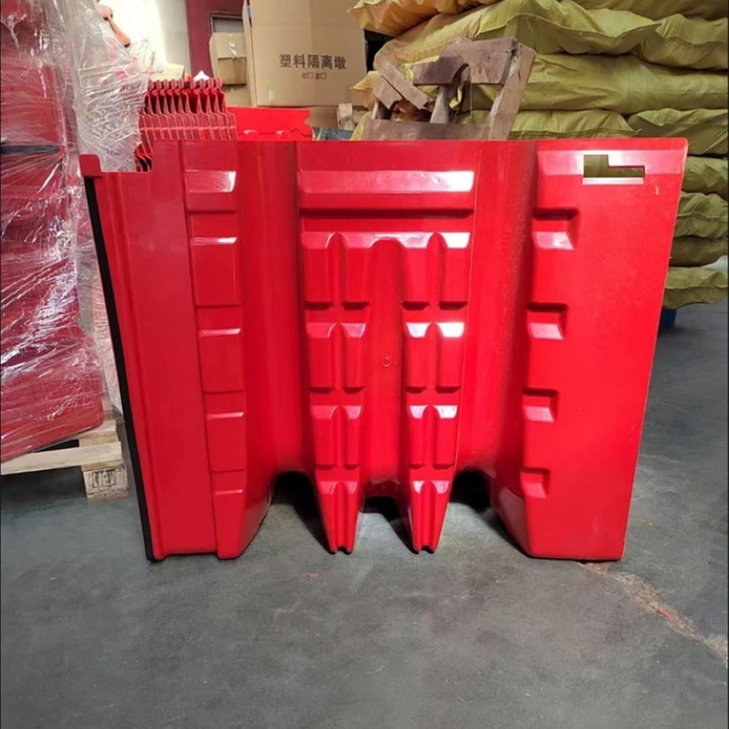L-Shaped ABS Flood Barriers for Schools, Hospitals, Dams & Public Areas - Durable Water Control Solutions for Flood Protection and Safety,Red,8pcs