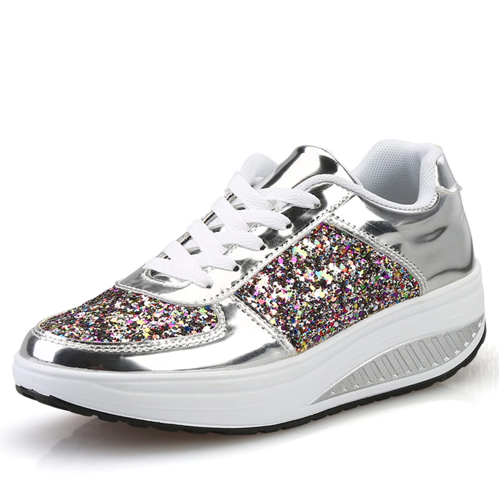 Scarpe casual da donna Bling Fashion Platform Sneakers Paillettes Shake Scarpe da ginnastica da donna