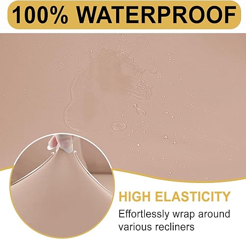 Miniatura 3 de HDCAXKJ Funda reclinable 100% impermeable de 4 piezas para sillas reclinables grandes, fundas elásticas para sillas reclinables con brazos, fundas