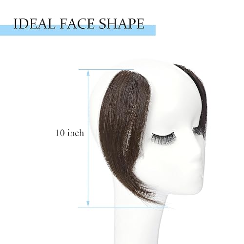 Miniatura 4 de SEGO Flequillo lateral con clip, cabello humano 100% real de 10 pulgadas, 2 piezas de flequillo francés, fleco ondulado, aspecto natural, 0.53