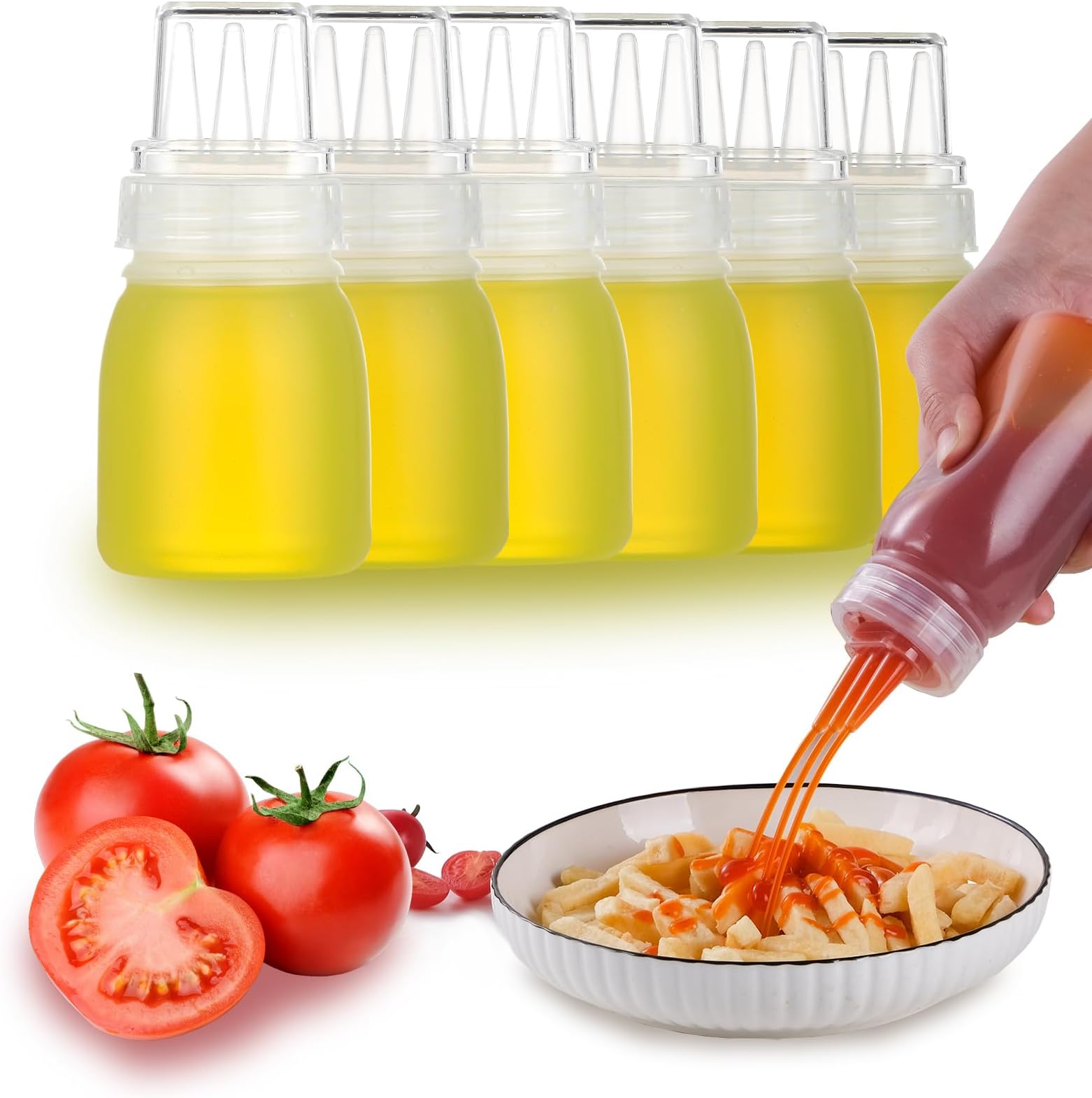 Roshtia 30 Pack 16oz Salad Dressing Bottles Bulk Clear