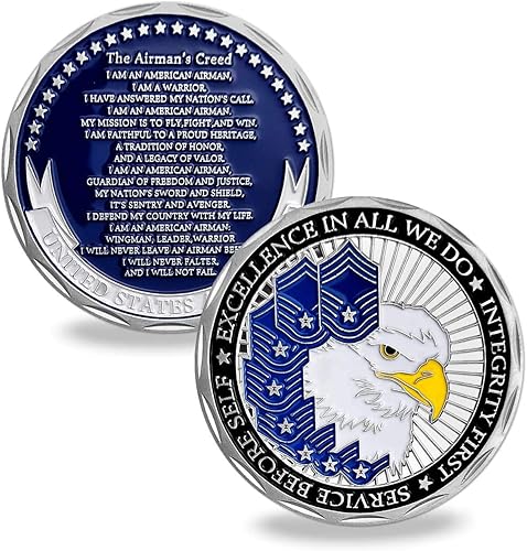 Moneda de desafío militar de la Fuerza Aérea de los Estados Unidos Airman's Creed, regalo coleccionable para veteranos