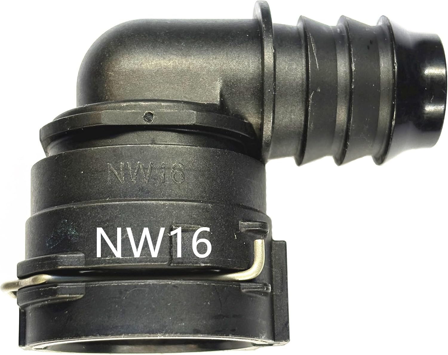 NW16 90 Degree Coolant Hose Connector, Elbow Barbed Radiator Heater Water Pipe Quick Coupling for BMW, Mercedes-Benz, Audi, Q5, Q7, VW, Jetta, GM, Chevy, Buick, Cadillac, Engine Pipe Line Fitting