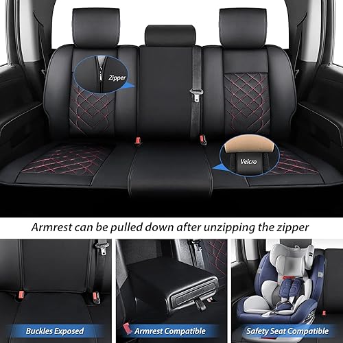 Miniatura 4 de Nilight Fundas de asiento de automóvil de ajuste personalizado 2009-2024 F150 y 2017-2024 F250 F350 F450 impermeable resistente al desgaste Juego de