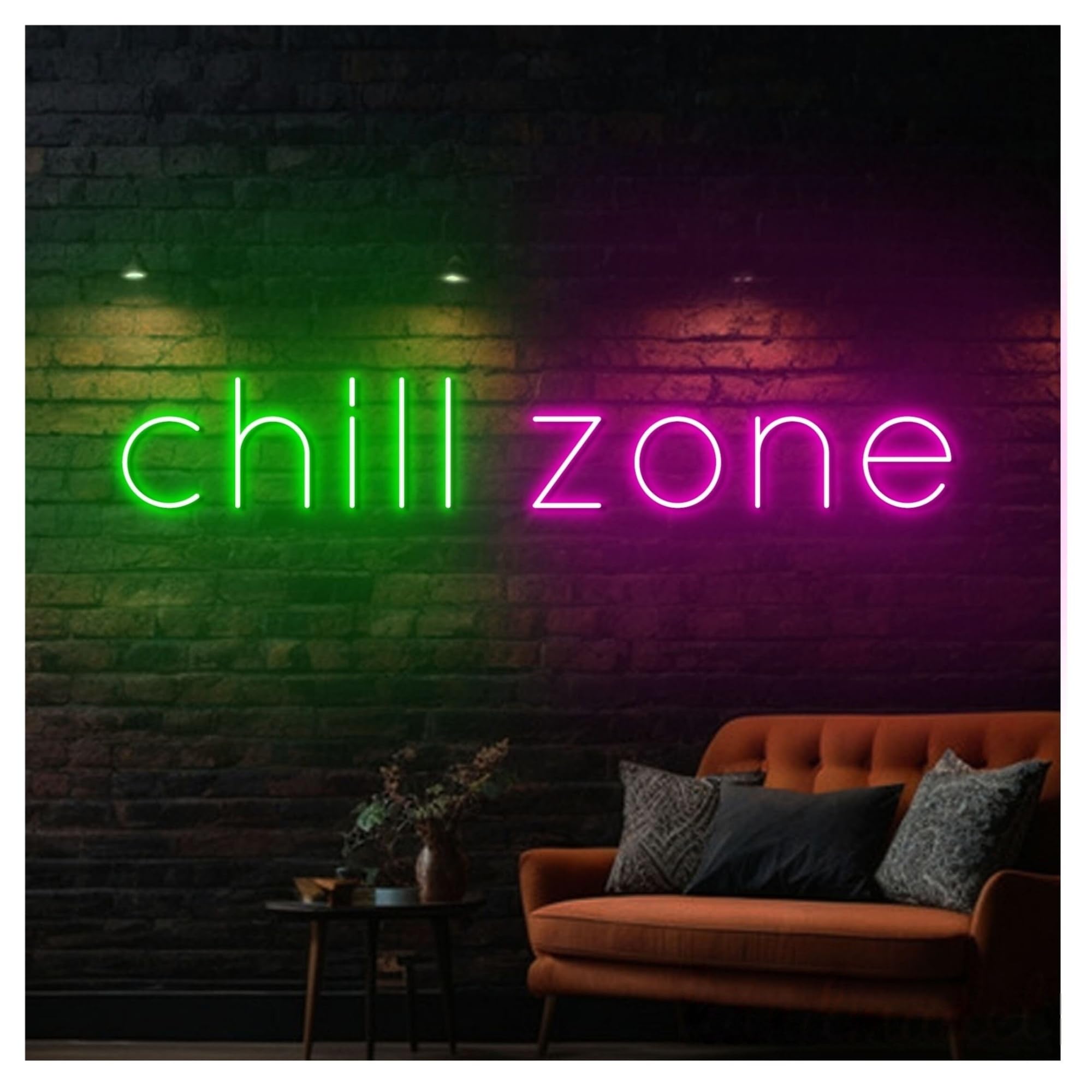 Decoración Lámparas Letrero De Neón Chill Zonepara Decoración Pared Hogar, Bar, Pub, Escaparate, Entrada Negocio, 50cm