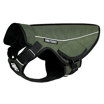 OneTigris Dog Jacket, Reflective Dog Vest Outdoor Compatible with Harnesses