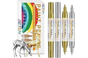 Dual Tip Metallic Fabric Markers - 0.7mm & 3mm Tip Oil Based Permanent Paint Pens