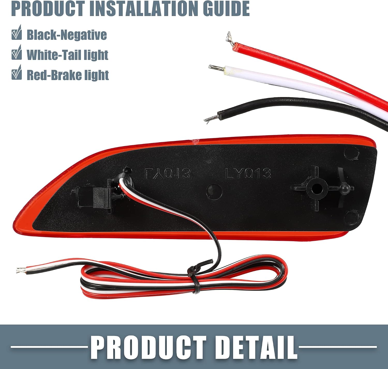 Rear Bumper Reflector Fog Brake Tail Light 81920-02030 8192002030 Red LED for Toyota Corolla 2011-2013 Plastic Red Lens (Set of 2)