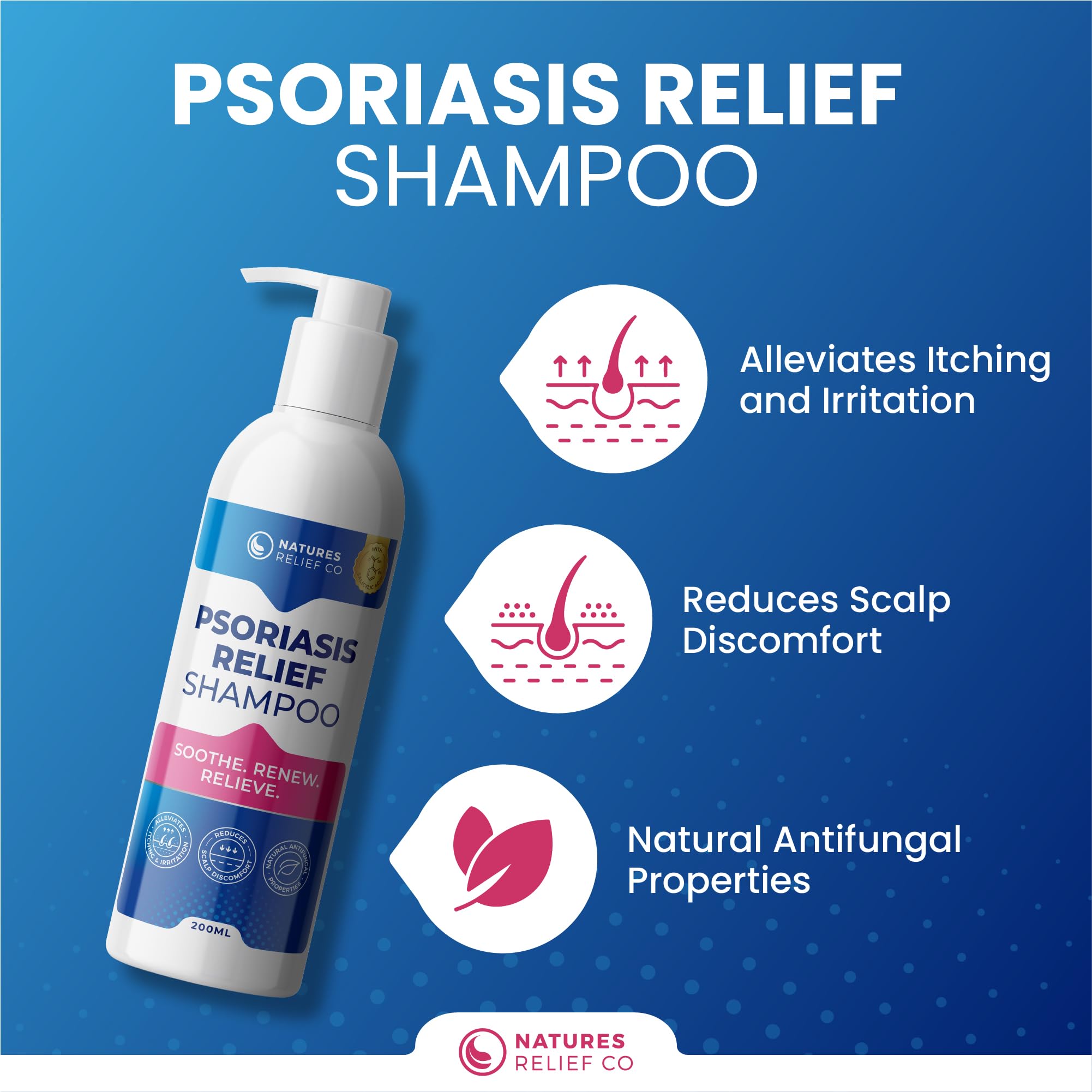 Psoriasis Shampoo with Salicylic Acid, White, 200 ml (Pack of 1) - Image 2