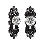 CEYMIO Vintage Dummy Door Knob Interior 2 Pack Crystal Glass Door Knobs Antique Black Cabinet Knobs Keyless Decorative Hallway Closet Door Pulls Dresser Handles