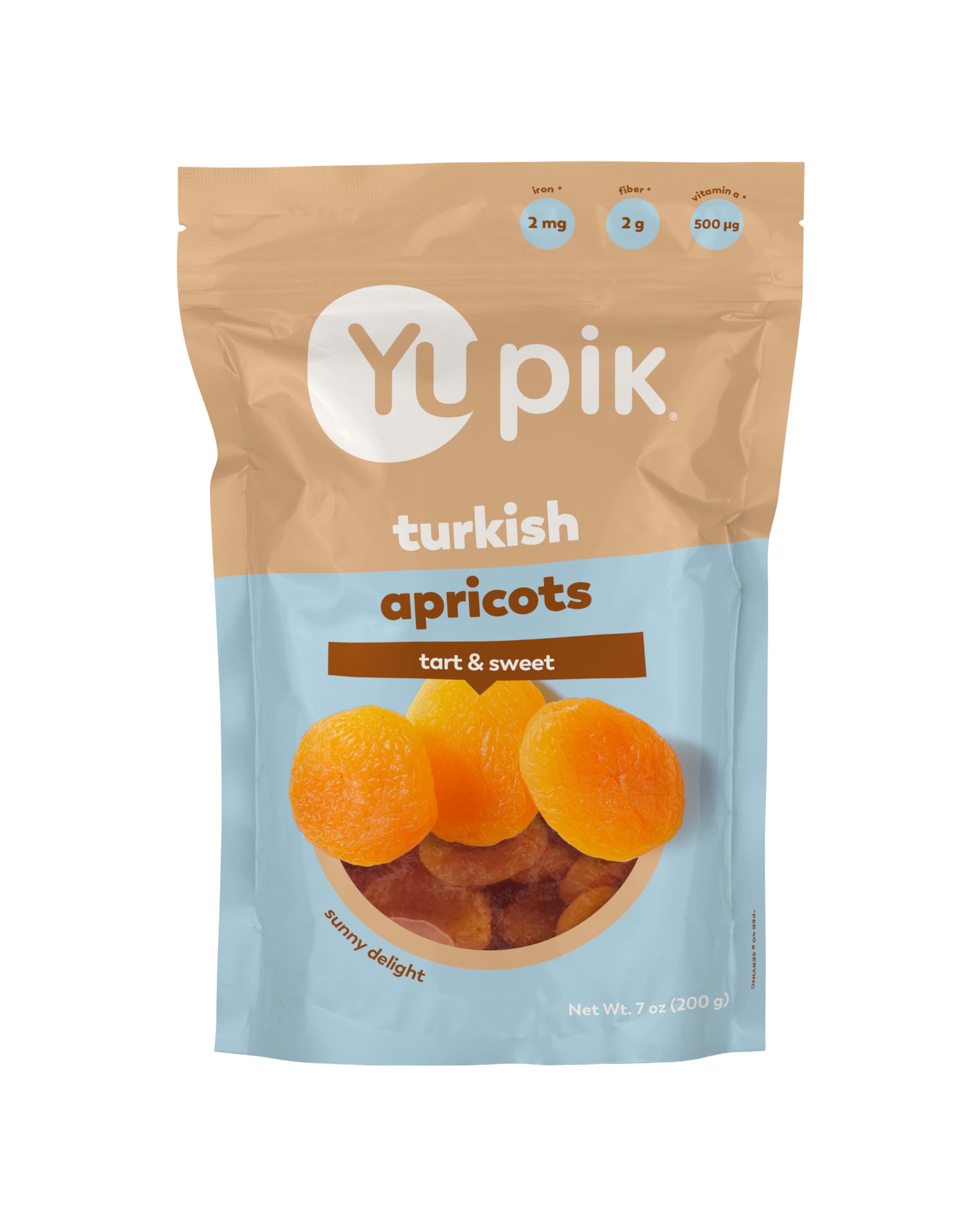 Yupik Turkish Apricots, 7 Oz, Kosher, Tart & Sweet Dried Fruits, No Pits, No Sugar Added, Naturally Sweet Snacks, Healthy Snacks