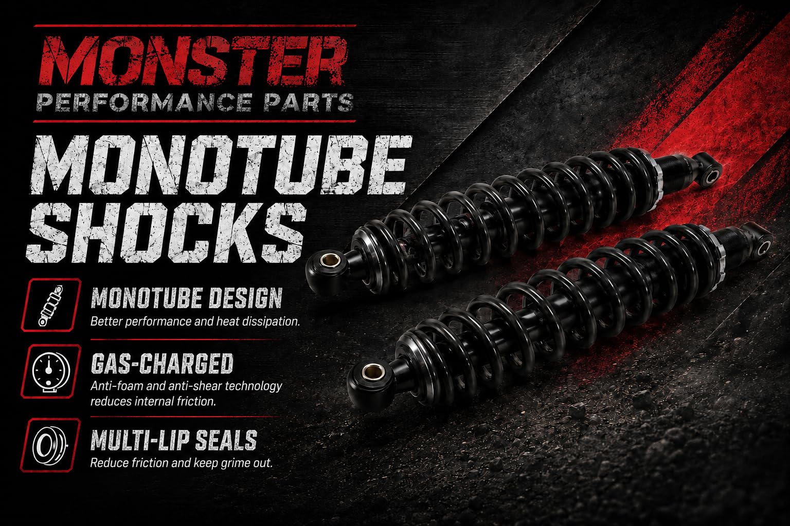 Amazon.com: Monster Rear Shocks for Honda Rincon 650 2003-2005 Red