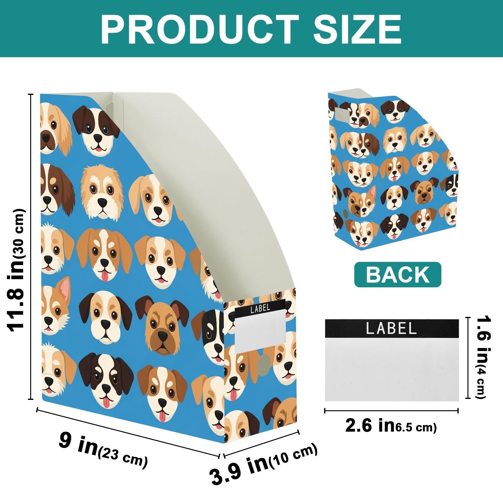 Organisateur de fichiers pliable en forme de chien bleu
