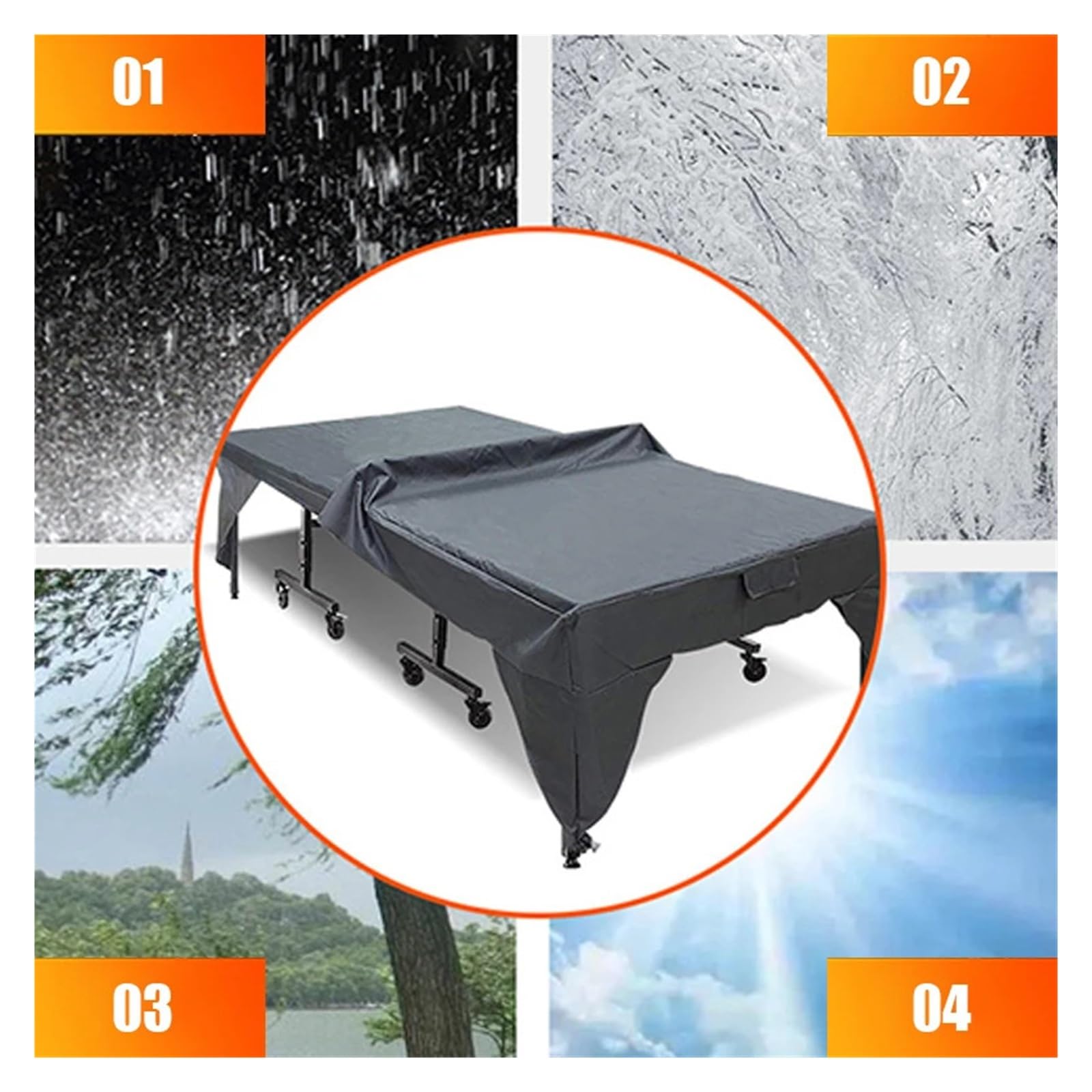 Funda para Mesa de Ping Pong Funda for Mesa de Ping Pong 190T/210D, Impermeable, for Interior y Exterior, for Almacenamiento, a Prueba Polvo, for Muebles