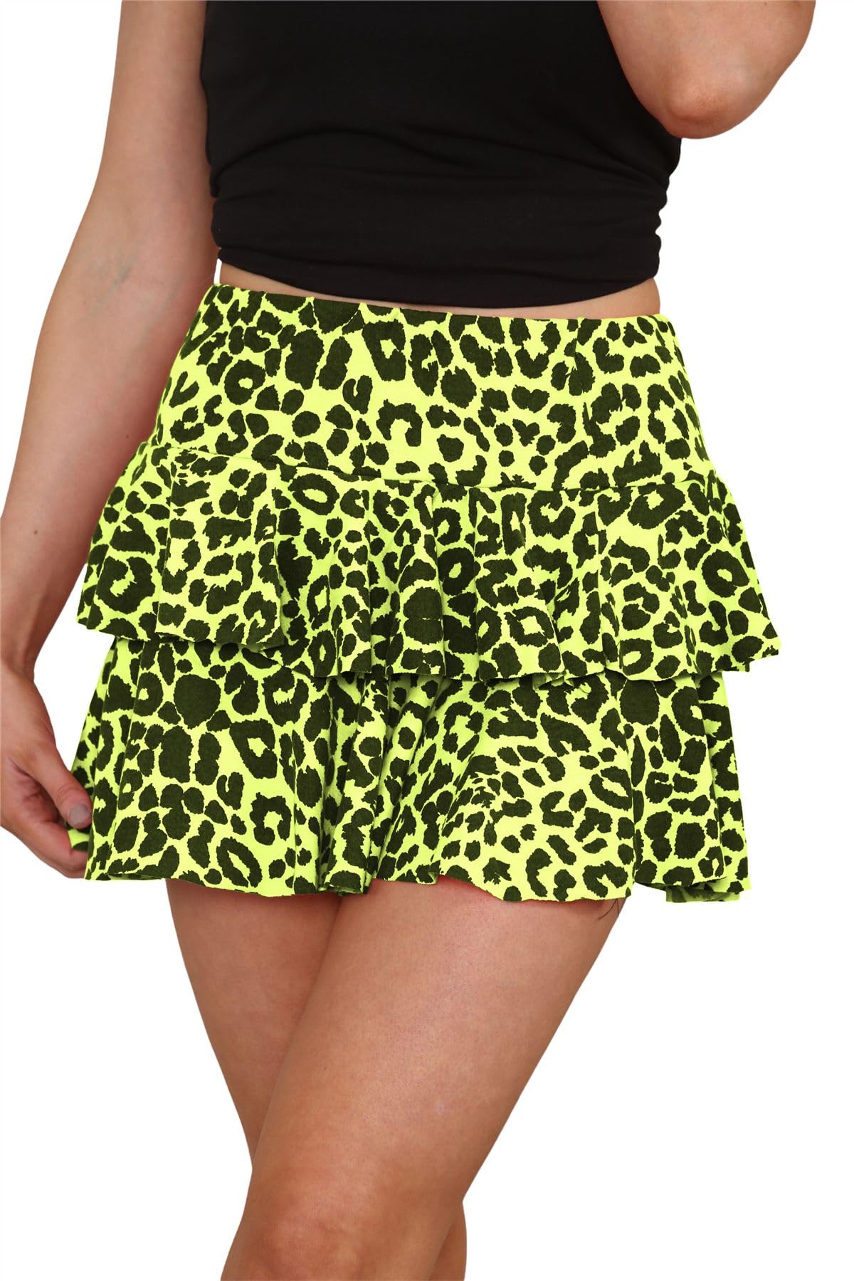 Hamishkane Ladies RARA Skirt Zebra Leopard Printed Frill Layered Party Dance Club Wear Mini Skirt